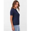 image:imageANRABESS Womens Short Sleeve Sweaters Wool Blend Crew Neck Sweater Shirts Business Casual Work Tops 2026 Summer OutfitsNavy Blue
