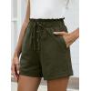 image:imageANRABESS Womens Shorts Casual Summer High Waisted Elastic Drawstring Comfy Lounge Wide Leg Short Pants Beach Vacation ClothesArmy Green