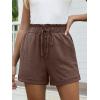 image:imageANRABESS Womens Shorts Casual Summer High Waisted Elastic Drawstring Comfy Lounge Wide Leg Short Pants Beach Vacation ClothesBrown