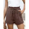 image:imageANRABESS Womens Shorts Casual Summer High Waisted Elastic Drawstring Comfy Lounge Wide Leg Short Pants Beach Vacation ClothesBrown