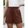 image:imageANRABESS Womens Shorts Casual Summer High Waisted Elastic Drawstring Comfy Lounge Wide Leg Short Pants Beach Vacation ClothesCoffee