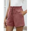 image:imageANRABESS Womens Shorts Casual Summer High Waisted Elastic Drawstring Comfy Lounge Wide Leg Short Pants Beach Vacation ClothesDusty Rose