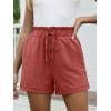 image:imageANRABESS Womens Shorts Casual Summer High Waisted Elastic Drawstring Comfy Lounge Wide Leg Short Pants Beach Vacation ClothesOrange Red