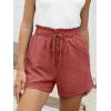 image:imageANRABESS Womens Shorts Casual Summer High Waisted Elastic Drawstring Comfy Lounge Wide Leg Short Pants Beach Vacation ClothesOrange Red