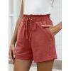 image:imageANRABESS Womens Shorts Casual Summer High Waisted Elastic Drawstring Comfy Lounge Wide Leg Short Pants Beach Vacation ClothesOrange Red