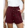 image:imageANRABESS Womens Shorts Casual Summer High Waisted Elastic Drawstring Comfy Lounge Wide Leg Short Pants Beach Vacation ClothesWine Red
