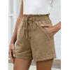 image:imageANRABESS Womens Shorts Casual Summer High Waisted Elastic Drawstring Comfy Lounge Wide Leg Short Pants Beach Vacation ClothesYellow Khaki