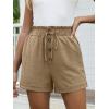 image:imageANRABESS Womens Shorts Casual Summer High Waisted Elastic Drawstring Comfy Lounge Wide Leg Short Pants Beach Vacation ClothesYellow Khaki