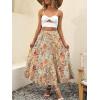image:imageANRABESS Womens Summer Boho Flowy Swing Tiered ALine Maxi Skirt 2026 Fashion Trendy Elastic Waist Pleated Long Beach DressFloral Orange Red