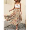 image:imageANRABESS Womens Summer Boho Flowy Swing Tiered ALine Maxi Skirt 2026 Fashion Trendy Elastic Waist Pleated Long Beach DressFloral Orange Red