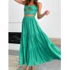 image:imageANRABESS Womens Summer Boho Flowy Swing Tiered ALine Maxi Skirt 2026 Fashion Trendy Elastic Waist Pleated Long Beach DressForest