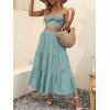 image:imageANRABESS Womens Summer Boho Flowy Swing Tiered ALine Maxi Skirt 2026 Fashion Trendy Elastic Waist Pleated Long Beach DressLake