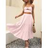 image:imageANRABESS Womens Summer Boho Flowy Swing Tiered ALine Maxi Skirt 2026 Fashion Trendy Elastic Waist Pleated Long Beach DressLight Pink
