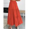 image:imageANRABESS Womens Summer Boho Flowy Swing Tiered ALine Maxi Skirt 2026 Fashion Trendy Elastic Waist Pleated Long Beach DressOrange