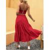 image:imageANRABESS Womens Summer Boho Flowy Swing Tiered ALine Maxi Skirt 2026 Fashion Trendy Elastic Waist Pleated Long Beach DressRed