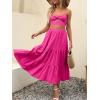 image:imageANRABESS Womens Summer Boho Flowy Swing Tiered ALine Maxi Skirt 2026 Fashion Trendy Elastic Waist Pleated Long Beach DressRose