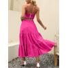 image:imageANRABESS Womens Summer Boho Flowy Swing Tiered ALine Maxi Skirt 2026 Fashion Trendy Elastic Waist Pleated Long Beach DressRose
