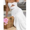 image:imageANRABESS Womens Summer Boho Flowy Swing Tiered ALine Maxi Skirt 2026 Fashion Trendy Elastic Waist Pleated Long Beach DressWhite
