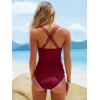 image:imageANRABESS Womens Tankini SetTummy Control Two Piece SwimsuitPerfect for Beach VacationVersatile Summer Bathing Suit 2026Deep Red