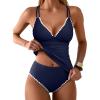 image:imageANRABESS Womens Tankini SetTummy Control Two Piece SwimsuitPerfect for Beach VacationVersatile Summer Bathing Suit 2026Navy Blue