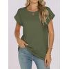 image:imageANRABESS Womens Tops Summer Cap Sleeve Basic Tee Shirts 2026 Trendy Loose Fit Casual Dressy Business Work Tshirts ClothesArmy Green