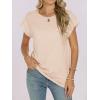 image:imageANRABESS Womens Tops Summer Cap Sleeve Basic Tee Shirts 2026 Trendy Loose Fit Casual Dressy Business Work Tshirts ClothesBeige