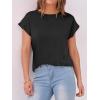 image:imageANRABESS Womens Tops Summer Cap Sleeve Basic Tee Shirts 2026 Trendy Loose Fit Casual Dressy Business Work Tshirts ClothesBlack