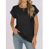 image:imageANRABESS Womens Tops Summer Cap Sleeve Basic Tee Shirts 2026 Trendy Loose Fit Casual Dressy Business Work Tshirts ClothesBlack