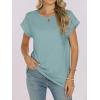 image:imageANRABESS Womens Tops Summer Cap Sleeve Basic Tee Shirts 2026 Trendy Loose Fit Casual Dressy Business Work Tshirts ClothesCadet Blue