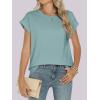 image:imageANRABESS Womens Tops Summer Cap Sleeve Basic Tee Shirts 2026 Trendy Loose Fit Casual Dressy Business Work Tshirts ClothesCadet Blue