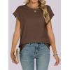 image:imageANRABESS Womens Tops Summer Cap Sleeve Basic Tee Shirts 2026 Trendy Loose Fit Casual Dressy Business Work Tshirts ClothesCoffee