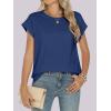 image:imageANRABESS Womens Tops Summer Cap Sleeve Basic Tee Shirts 2026 Trendy Loose Fit Casual Dressy Business Work Tshirts ClothesDark Blue