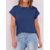 image:imageANRABESS Womens Tops Summer Cap Sleeve Basic Tee Shirts 2026 Trendy Loose Fit Casual Dressy Business Work Tshirts ClothesDark Blue