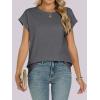 image:imageANRABESS Womens Tops Summer Cap Sleeve Basic Tee Shirts 2026 Trendy Loose Fit Casual Dressy Business Work Tshirts ClothesDark Grey