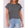 image:imageANRABESS Womens Tops Summer Cap Sleeve Basic Tee Shirts 2026 Trendy Loose Fit Casual Dressy Business Work Tshirts ClothesDark Grey