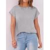 image:imageANRABESS Womens Tops Summer Cap Sleeve Basic Tee Shirts 2026 Trendy Loose Fit Casual Dressy Business Work Tshirts ClothesGrey