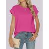 image:imageANRABESS Womens Tops Summer Cap Sleeve Basic Tee Shirts 2026 Trendy Loose Fit Casual Dressy Business Work Tshirts ClothesHot Pink