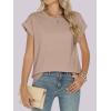 image:imageANRABESS Womens Tops Summer Cap Sleeve Basic Tee Shirts 2026 Trendy Loose Fit Casual Dressy Business Work Tshirts ClothesKhaki