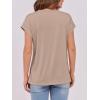 image:imageANRABESS Womens Tops Summer Cap Sleeve Basic Tee Shirts 2026 Trendy Loose Fit Casual Dressy Business Work Tshirts ClothesKhaki