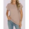 image:imageANRABESS Womens Tops Summer Cap Sleeve Basic Tee Shirts 2026 Trendy Loose Fit Casual Dressy Business Work Tshirts ClothesKhaki