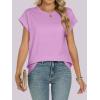 image:imageANRABESS Womens Tops Summer Cap Sleeve Basic Tee Shirts 2026 Trendy Loose Fit Casual Dressy Business Work Tshirts ClothesLilac