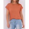image:imageANRABESS Womens Tops Summer Cap Sleeve Basic Tee Shirts 2026 Trendy Loose Fit Casual Dressy Business Work Tshirts ClothesOrange