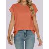 image:imageANRABESS Womens Tops Summer Cap Sleeve Basic Tee Shirts 2026 Trendy Loose Fit Casual Dressy Business Work Tshirts ClothesOrange