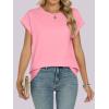 image:imageANRABESS Womens Tops Summer Cap Sleeve Basic Tee Shirts 2026 Trendy Loose Fit Casual Dressy Business Work Tshirts ClothesPink
