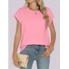 image:imageANRABESS Womens Tops Summer Cap Sleeve Basic Tee Shirts 2026 Trendy Loose Fit Casual Dressy Business Work Tshirts ClothesPink