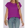 image:imageANRABESS Womens Tops Summer Cap Sleeve Basic Tee Shirts 2026 Trendy Loose Fit Casual Dressy Business Work Tshirts ClothesPurple