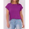 image:imageANRABESS Womens Tops Summer Cap Sleeve Basic Tee Shirts 2026 Trendy Loose Fit Casual Dressy Business Work Tshirts ClothesPurple