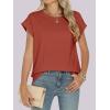 image:imageANRABESS Womens Tops Summer Cap Sleeve Basic Tee Shirts 2026 Trendy Loose Fit Casual Dressy Business Work Tshirts ClothesRust