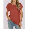 image:imageANRABESS Womens Tops Summer Cap Sleeve Basic Tee Shirts 2026 Trendy Loose Fit Casual Dressy Business Work Tshirts ClothesRust