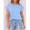 image:imageANRABESS Womens Tops Summer Cap Sleeve Basic Tee Shirts 2026 Trendy Loose Fit Casual Dressy Business Work Tshirts ClothesSky Blue